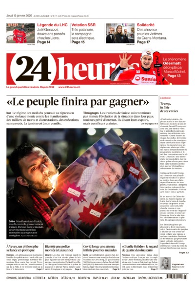 Dernière édition du journal 24 heures