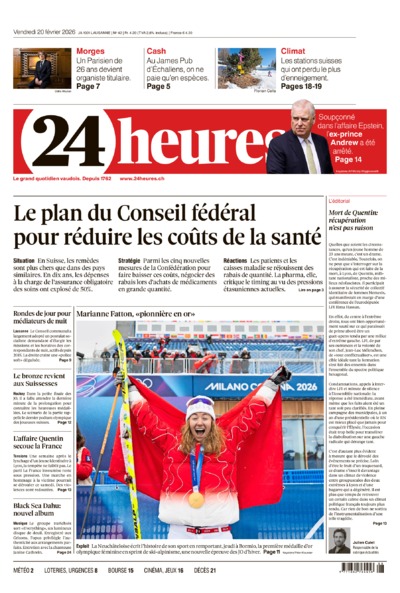 Dernière édition du journal 24 heures