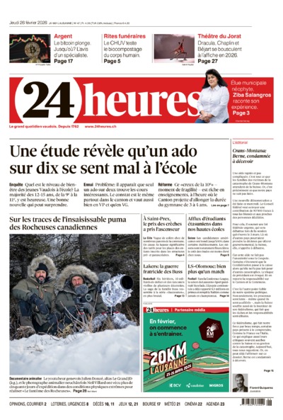 Dernière édition du journal 24 heures
