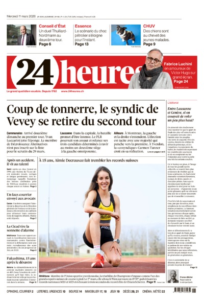 Dernière édition du journal 24 heures