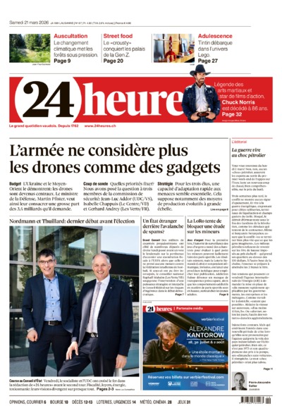 Dernière édition du journal 24 heures
