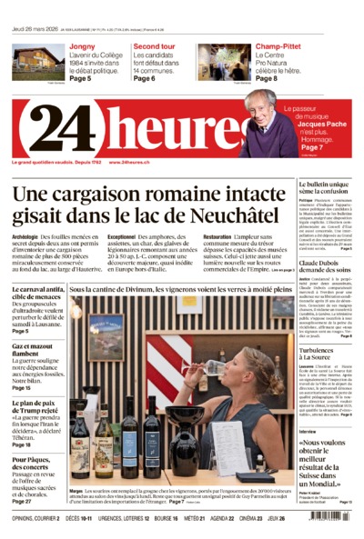 Dernière édition du journal 24 heures