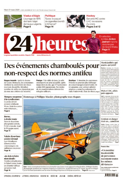 Dernière édition du journal 24 heures