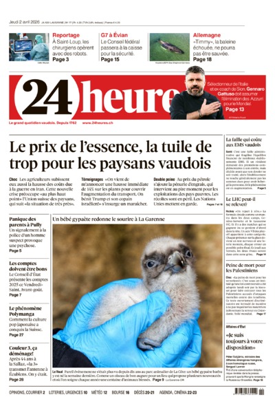 Dernière édition du journal 24 heures