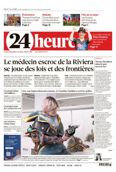 Dernière édition du journal 24 heures