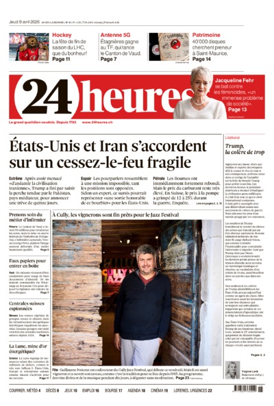 Dernière édition du journal 24 heures