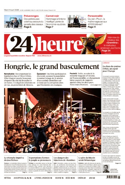 Dernière édition du journal 24 heures