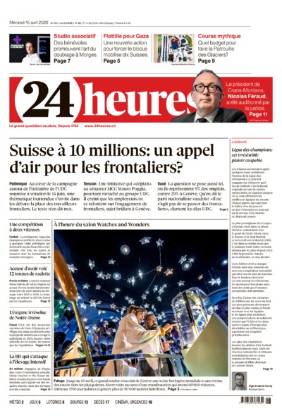 Dernière édition du journal 24 heures