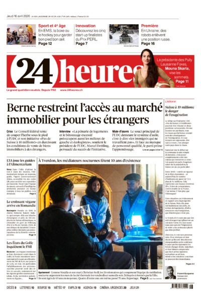 Dernière édition du journal 24 heures