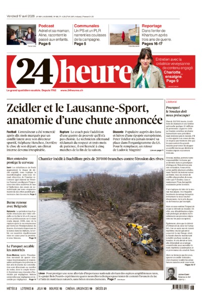 Dernière édition du journal 24 heures