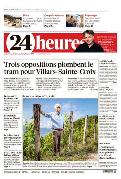Dernière édition du journal 24 heures