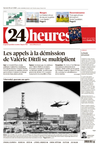 Dernière édition du journal 24 heures