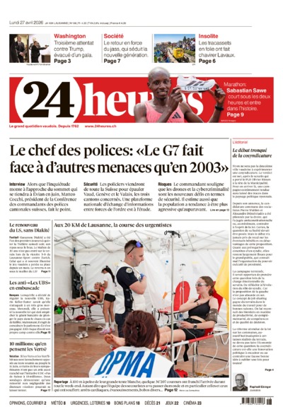 Dernière édition du journal 24 heures