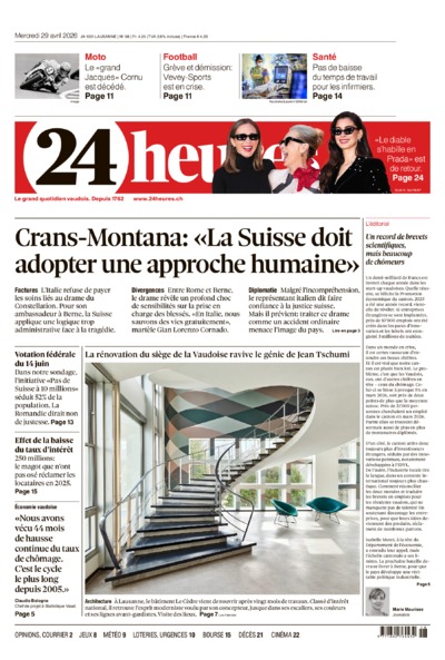 Dernière édition du journal 24 heures