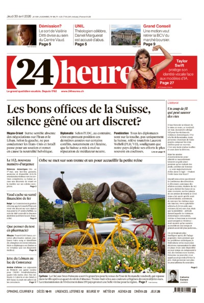 Dernière édition du journal 24 heures