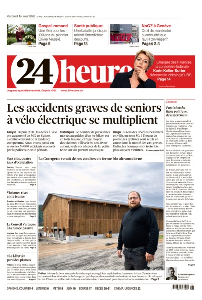 Dernière édition du journal 24 heures