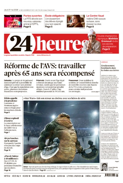 Dernière édition du journal 24 heures