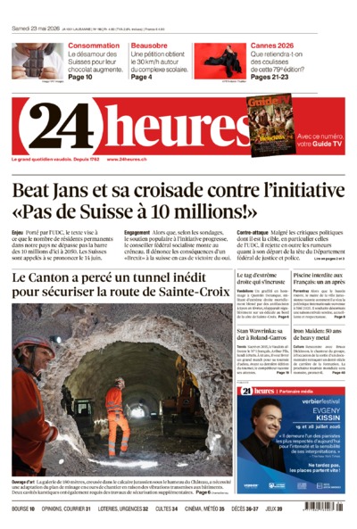 Dernière édition du journal 24 heures