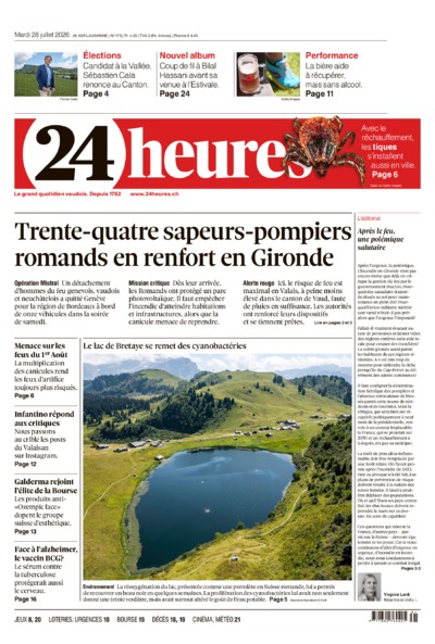 Dernière édition du journal 24 heures