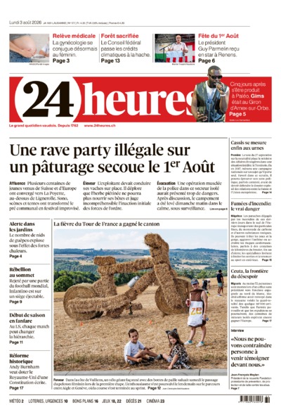 Dernière édition du journal 24 heures