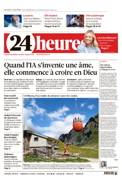 Dernière édition du journal 24 heures