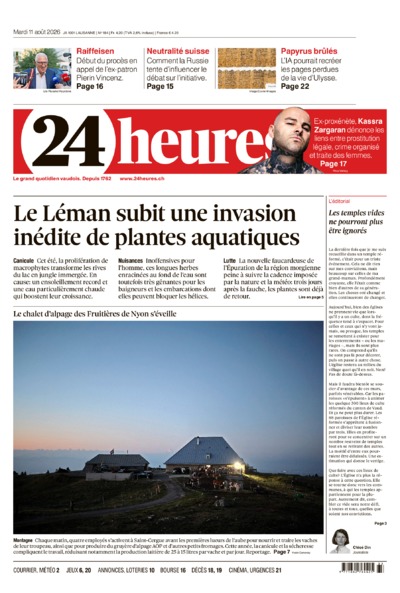 Dernière édition du journal 24 heures