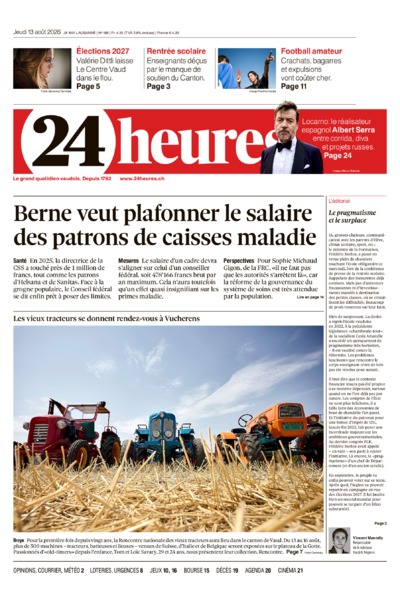 Dernière édition du journal 24 heures