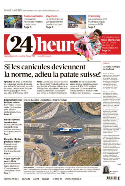Dernière édition du journal 24 heures