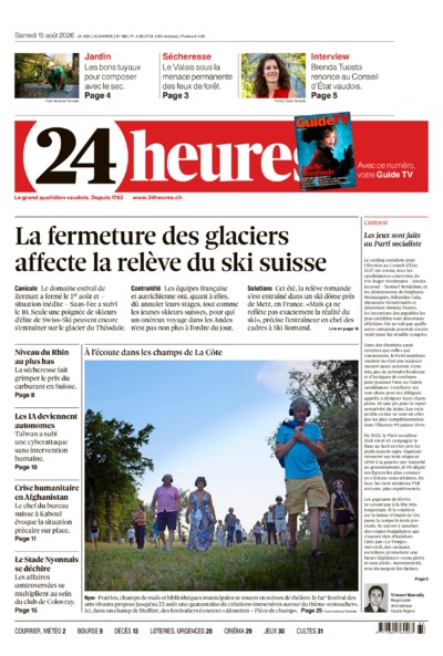 Dernière édition du journal 24 heures