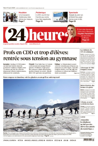 Dernière édition du journal 24 heures