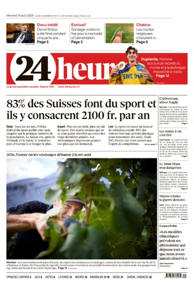 Dernière édition du journal 24 heures
