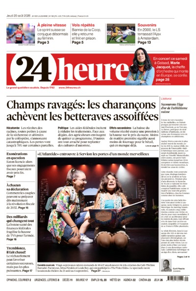 Dernière édition du journal 24 heures
