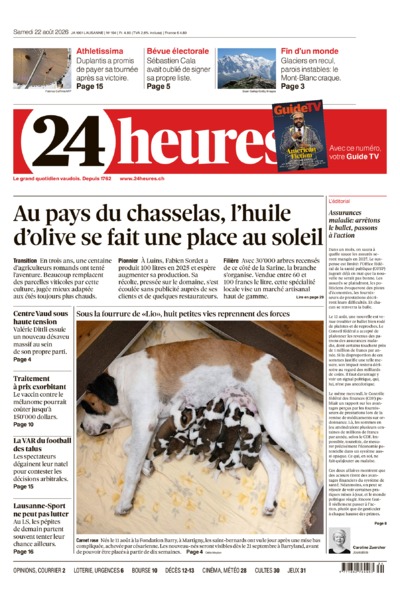 Dernière édition du journal 24 heures