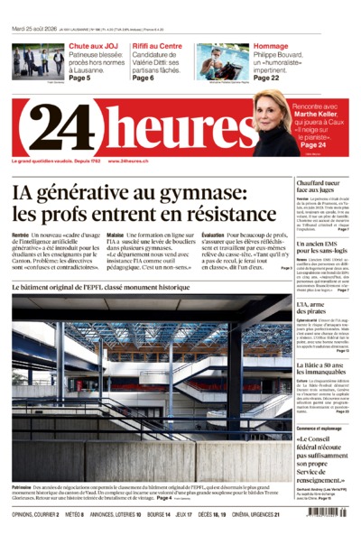 Dernière édition du journal 24 heures
