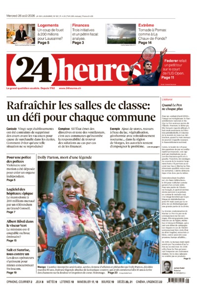 Dernière édition du journal 24 heures
