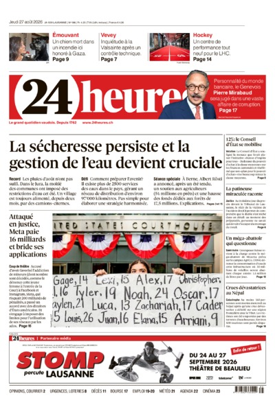 Dernière édition du journal 24 heures