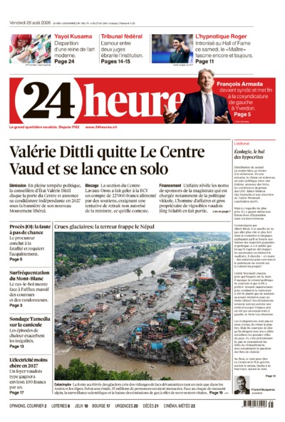 Dernière édition du journal 24 heures