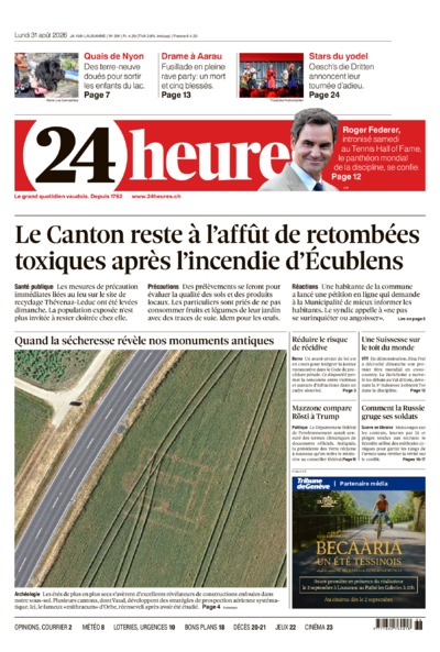 Dernière édition du journal 24 heures