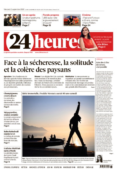 Dernière édition du journal 24 heures