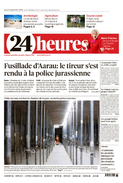 Dernière édition du journal 24 heures