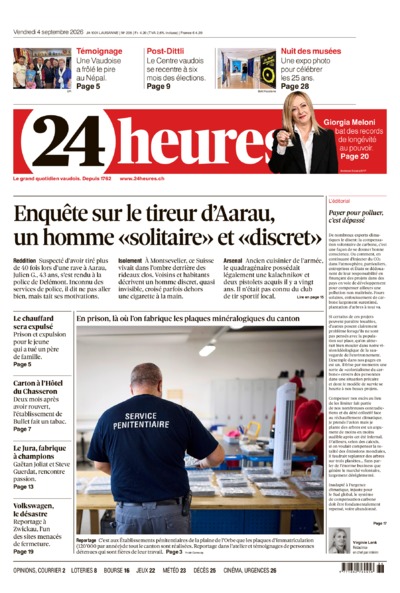 Dernière édition du journal 24 heures