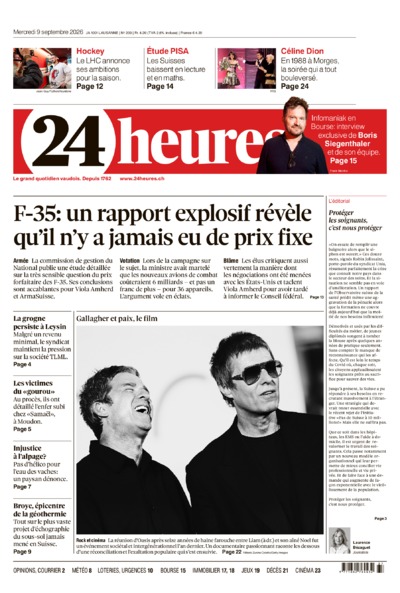 Dernière édition du journal 24 heures