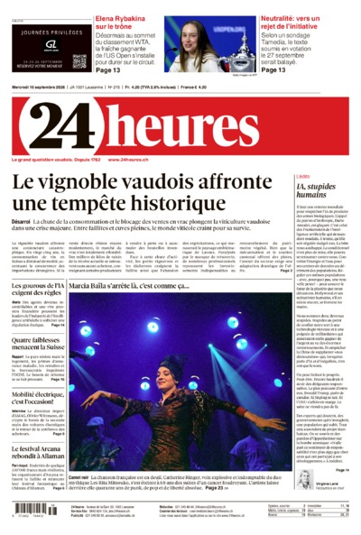 Dernière édition du journal 24 heures