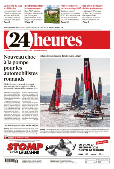 Dernière édition du journal 24 heures