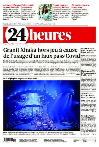Dernière édition du journal 24 heures