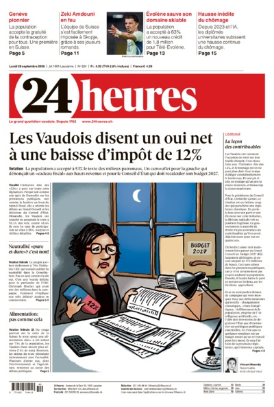 Dernière édition du journal 24 heures