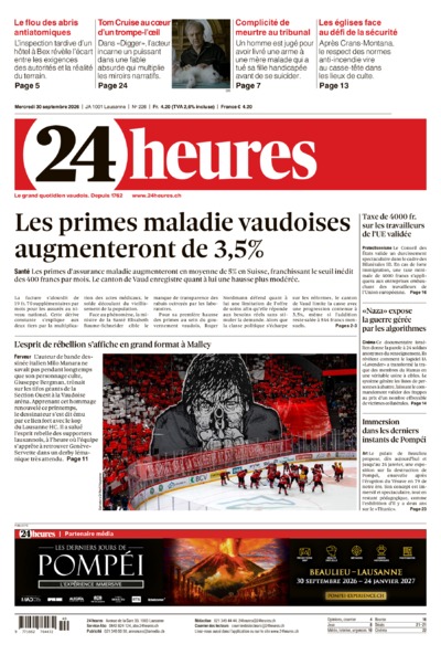 Dernière édition du journal 24 heures