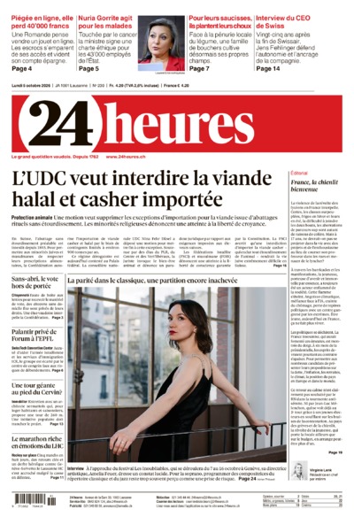 Dernière édition du journal 24 heures