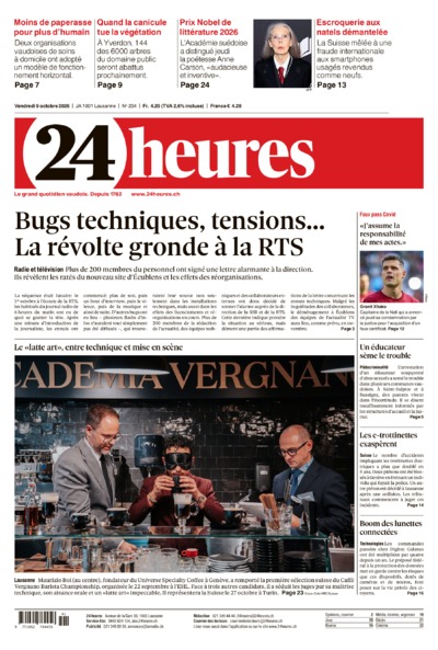 Dernière édition du journal 24 heures