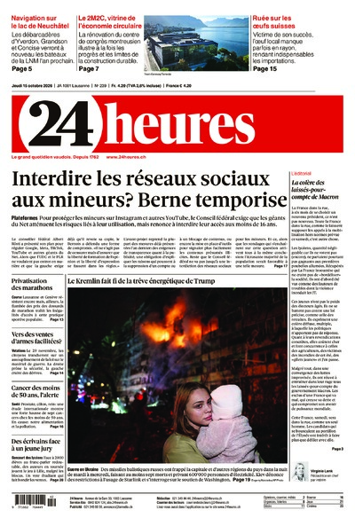 Dernière édition du journal 24 heures